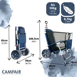 CampAir 2-in-1 Handwagen blau