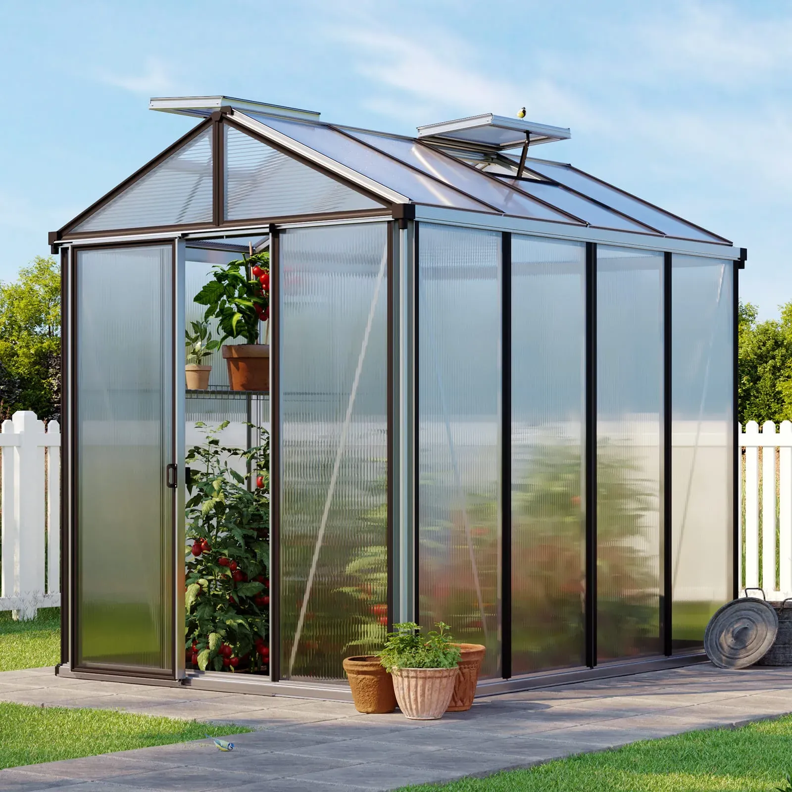 GFP Profi 199 x 263 cm Gewächshaus, Standardfarbe Aluminium Natur | ohne Setangebot - (GFPV00134)