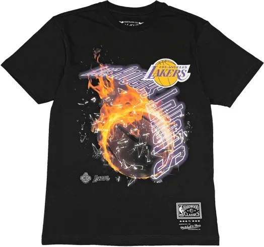 Mitchell and Ness Los Angeles Lakers HWC Blaze T-Shirt Schwarz