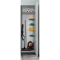 Stauraumschrank EXPRESS KÜCHEN "ARTA", grau (weiß, anthrazit), B:60cm H:207cm T:58cm, Holzwerkstoff, Schränke, Mehrzweckschrank Stauraumschrank, vormontiert