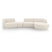 Micadoni Sofa Miley, modular mit Recamiere 4-Sitzer beige