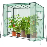 Ohuhu Tomaten Gewächshaus Foliengewächshaus mit PE-Abdeckung und Fernster, Begehbarer Gewächshaus 200 x 77 x 170 cm Gewächshaus Klein Winterfest Tomatenhaus für Optimales Pflanzenwachstum