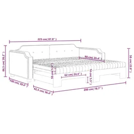 vidaXL Tagesbett 90 x 200 cm Grau