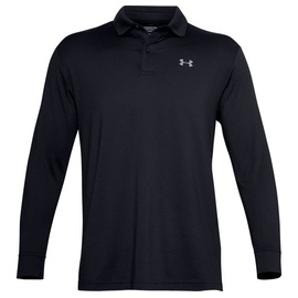 Under Armour Men's UA Performance Textured Long-sleeve Polo black pitch gray (001-012) M