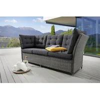 Destiny Loungesofa »PALMA«, Aluminium, Polyrattan, 3er Bank, inkl. Auflagen, grau