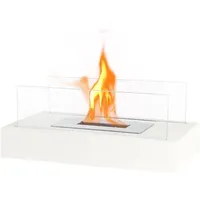 Rechteckiger 35 Cm Tischkamin Mit Bioethanol – Saubere, Rauchfreie Verbrennung, Hochtemperaturbeständiges Glas – Für Den Innen- Und Außenbereich Geeignet