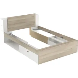 Bettgestell DEMEYERE GROUP "Life", weiß (mattweiß, mattweiß), B:144,70cm H:87,70cm L:227cm, Betten, Bettgestell Jugendbett, Zeitloser Stil, leicht kombinierbar