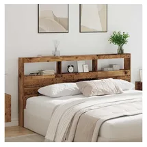 vidaXL Kopfteil mit Regal Altholz 200 x 17 x 102 cm Holzwerkstoff