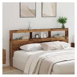 vidaXL Kopfteil mit Regal Altholz 200 x 17 x 102 cm Holzwerkstoff