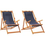 vidaXL Strandstuhl Klappbar Blau