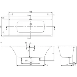 Villeroy & Boch Subway 3.0 Rechteck-Whirlpool 80 x 180 cm (UHE180SBW2A1V01)