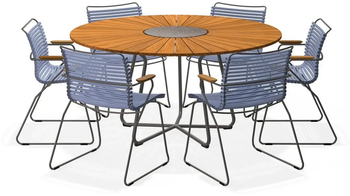 HOUE CLICK Gartenmöbel Set – 6 Personen mit CIRCLE Tisch rund 150cm