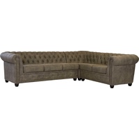 Home Affaire Chesterfield-Sofa »Rysum L-Form«, Chesterfield-Optik, langer Schenkel links oder rechts grau
