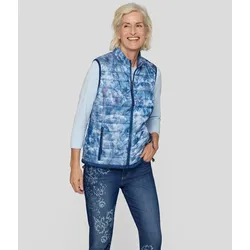 Steppweste RABE "Rabe Steppweste mit Printmotiv", Damen, Gr. 40, blau (hellblau), 60%Polyester 40%Polyamid100%Polyester100%Polyamid, feminin, Westen