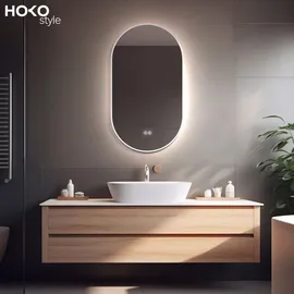 Hoko Ovalspiegel 50 x 90 cm Weiß
