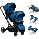 BabyGO Twinner blue melange