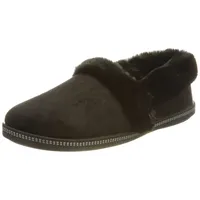 SKECHERS Cozy Campfire Team Toasty Slippers, Black Microfiber/Faux Fur