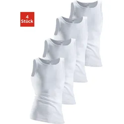 Unterhemd, (4 St.), aus Doppelripp, Tanktop, Unterziehshirt, Gr. 6 (6), weiß, , 214608-6