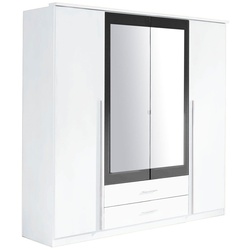 Kleiderschrank RAUCH "Krefeld", schwarz-weiß (weiß, graumetallic), B:181cm H:199cm T:56cm, Schränke