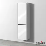 Sanipa TwigaGlas Hochschrank mit 1 Tür und 1 Wäschekippe, SY10278,