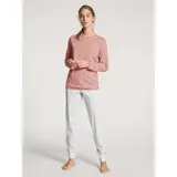 Pyjama With Cuff Rosa gestreift Baumwolle Medium Damen