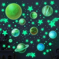 Leuchtsterne Kinderzimmer Selbstklebend, Planeten Wandsticker Leuchtend, Leuchtende Sterne für Kinderzimmer, Sonnensystem Leuchtsticker, Fluoreszierende Sterne Aufkleber zur Dekoration des Raumes