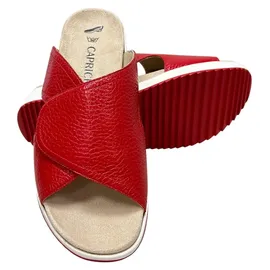 CAPRICE Damen Sandale aus Leder, Rot (RED Deer), 38