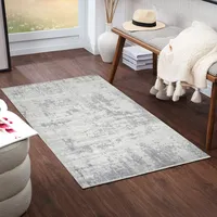livabliss Phuket Wohnzimmer modern – Abstrakt Design in Marmor Optik für Wohnzimmer 80x150 cm, Esszimmer, Schlafzimmer - Marmor e groß, weicher Kurzflor in Grau, Silber, Elfenbein