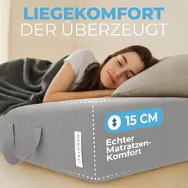 eloneo Gästematratze 120 x 195 x 15 cm weich Polyester