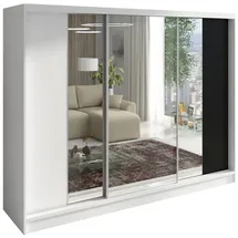 A&J MöbelLand Schiebetürenschrank VIDA 200 x 215 x 59,5 cm Schwarz/Weiß
