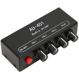 Septpenta Stereo Mixer, 4 In 1 Out Mixer, mit 3,5 MM Soundkabel, Unabhängige Lautstärkeregelung, Mini Audio Mixer für Kopfhörer, Externe Verstärker (DC 5 V Bis 12 V)