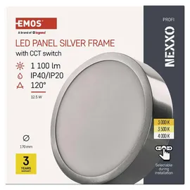 EMOS LED Panel 12,5 W rund Stahl