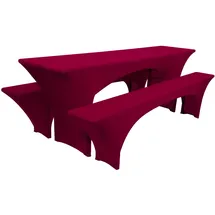 Beautissu Tischhusse Victoria Bordeaux 220 x 50 cm 3tlg