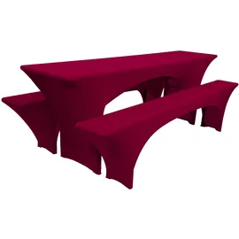 Beautissu Tischhusse Victoria Bordeaux 220 x 50 cm 3tlg