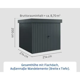 Hörmann EcoStar Gerätehaus 2,14 x 2,14 m Anthrazit