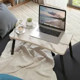 Carenza Home Laptoptisch 7 Farben Klappbar Betttisch Faltbar (Creme MARMOR)