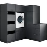 laundreezy Mehrzweckschrank-Set 186 x 200 x 68 cm Grau