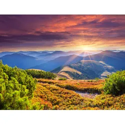 Fototapete PAPERMOON "ALPEN-FLUSS im GEBIRGE", bunt, B:3,50m L:2,60m, Vlies, Tapeten