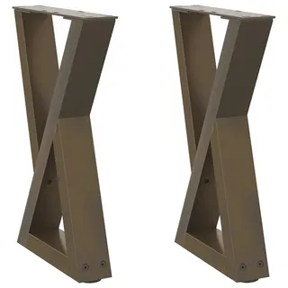 Helloshop26 - Set aus 2 verstellbaren Couchtischbeinen 38 x 42-43,3 cm aus naturfarbenem pulverbeschichtetem Stahl 02_0056989