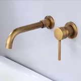 Wandmontierte Waschtischarmatur, Mischbatterie für Warm- und Kaltwasser, auslaufsicher, schnelle und einfache Montage – Weiß