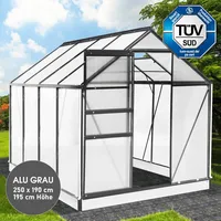 Brast Gewächshaus Alu Grau HKP 6 mm 4,75 m2