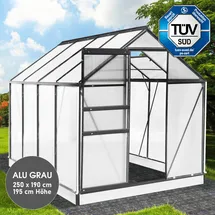 Brast Gewächshaus Alu Grau HKP 6 mm 4,75 m2