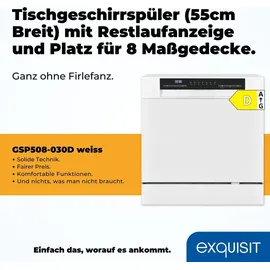 Exquisit GSP508-030D Geschirrspüler (freistehend, 550 mm, Weiß)