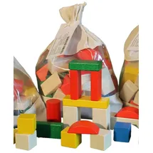 Erzgebirgische Holzspielwaren Holzbausteine 50 Teile