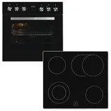 Exquisit EHE157-UBZ-020 Herdset mit Glaskeramikkochfeld