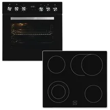 Exquisit EHE157-UBZ-020 Herdset mit Glaskeramikkochfeld