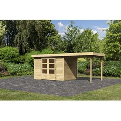 KARIBU Gartenhaus »ASKOLA 4«, Holz, BxHxT: 522 x 211 x 217 cm (Außenmaße inkl. Dachüberstand) - beige