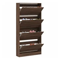 VidaXL Schuhschrank mit 4 Klappen Braun Eiche-Optik 80x21x163,5 cm