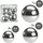 Cepewa 7er Set Style Deko Kugeln 3 Größen Sortiert Silber Teichkugeln Metallkugeln - Silber