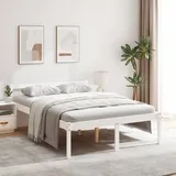 Seniorenbett Weiß 140x190 Cm Massivholz Kiefer